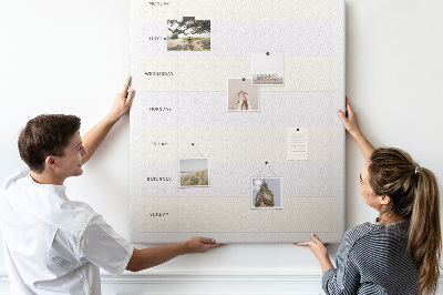 Kurken memobord maaltijdplanner voor de hele week