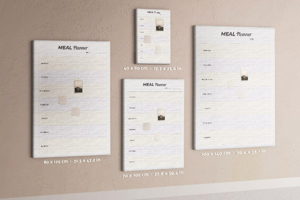 Kurken memobord maaltijdplanner voor de hele week