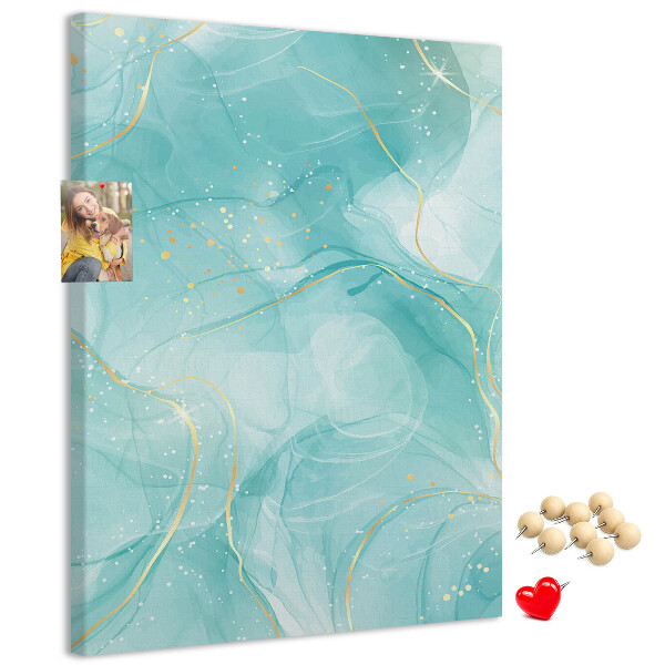 Kurk met bedrukking fijne blauwe golven met gouden accenten
