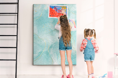 Kurk met bedrukking fijne blauwe golven met gouden accenten