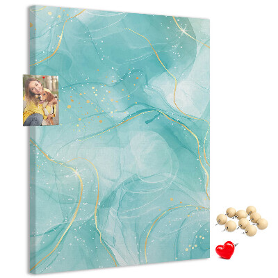 Kurk met bedrukking fijne blauwe golven met gouden accenten