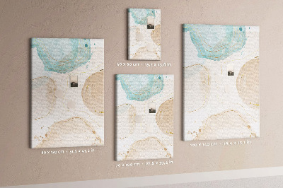 Memobord van kurk met abstracte vormen in delicate kleuren