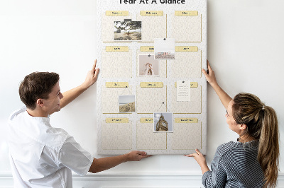 Kurk bedrukken jaarlijkse kalender voor evenementenplanning