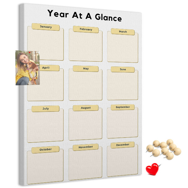Kurk bedrukken jaarlijkse kalender voor evenementenplanning