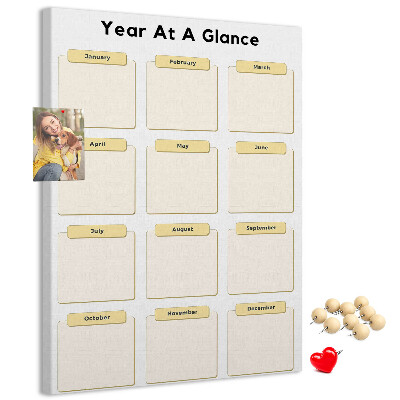 Kurk bedrukken jaarlijkse kalender voor evenementenplanning