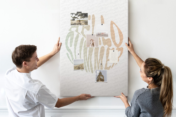 Kurk bedrukken met een retro zomerse welkomstgroet