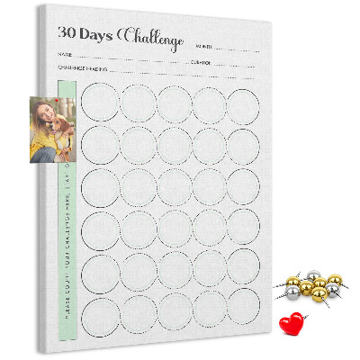Memobord van kurk voor de 30-dagenuitdaging