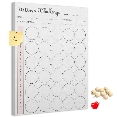 30-dagen Circle Challenge-plan bedrukt met kurk