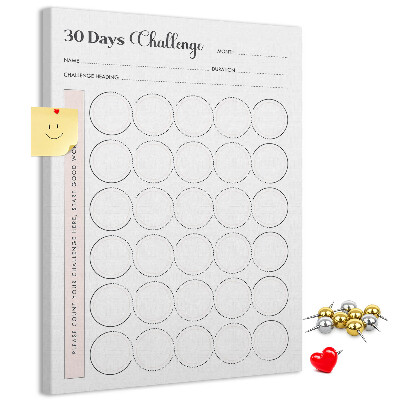30-dagen Circle Challenge-plan bedrukt met kurk