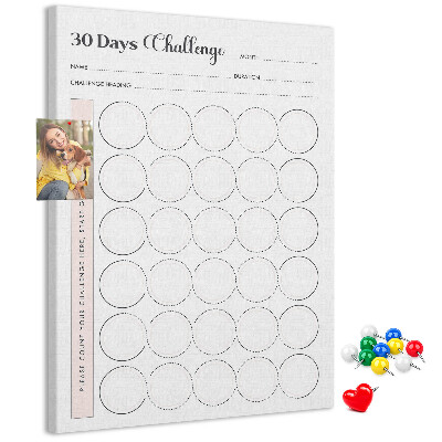 30-dagen Circle Challenge-plan bedrukt met kurk