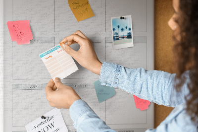 Kurk bedrukken voor het plannen van maandelijkse doelen in de kalender