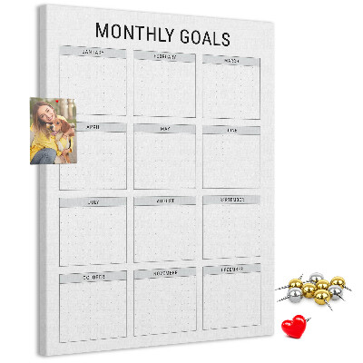 Kurk bedrukken voor het plannen van maandelijkse doelen in de kalender