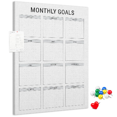 Kurk bedrukken voor het plannen van maandelijkse doelen in de kalender