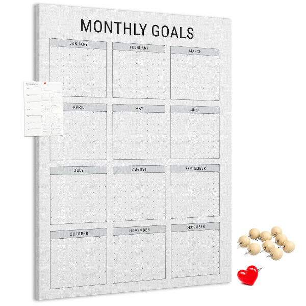 Kurk bedrukken voor het plannen van maandelijkse doelen in de kalender