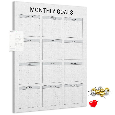 Kurk bedrukken voor het plannen van maandelijkse doelen in de kalender