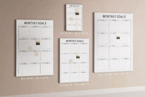 Kurk bedrukken voor het plannen van maandelijkse doelen in de kalender