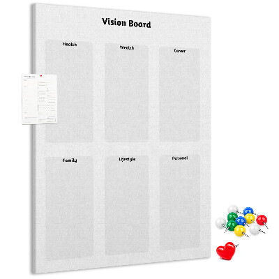 Kurken prikbord met lege gedeeltes voor een visionboard