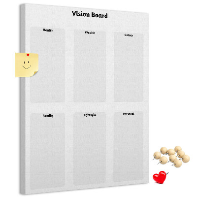 Kurken prikbord met lege gedeeltes voor een visionboard