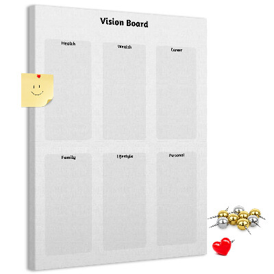Kurken prikbord met lege gedeeltes voor een visionboard