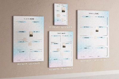 Kurken prikbord visionboard met categorieën voor persoonlijke ontwikkeling