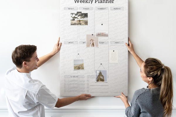 Weekplanner met ruimte voor notities en bedrukking