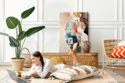 Kurk met bedrukking abstracte vormen in pastelkleuren