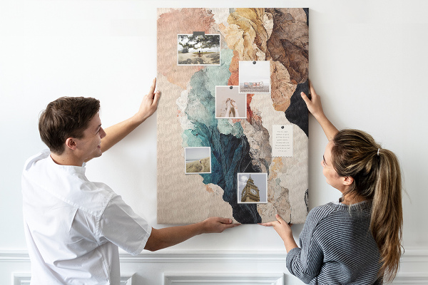 Kurk met bedrukking abstracte vormen in pastelkleuren