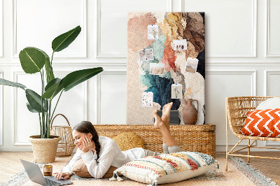 Kurk met bedrukking abstracte vormen in pastelkleuren