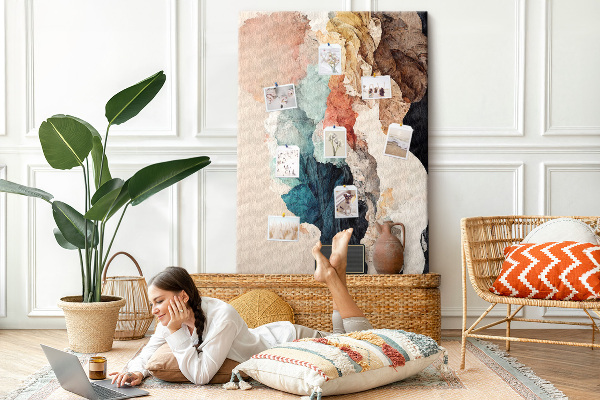 Kurk met bedrukking abstracte vormen in pastelkleuren