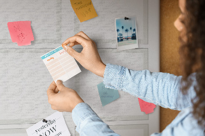 Bedrukt prikbord van kurk visionboard met lege kaders