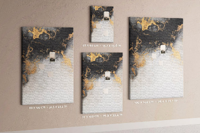 Kurken prikbord abstract patroon met zwart en goud