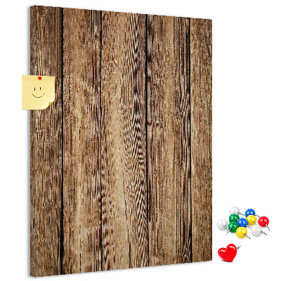 Memobord van kurk met natuurlijke houtstructuur achtergrond