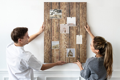 Memobord van kurk met natuurlijke houtstructuur achtergrond