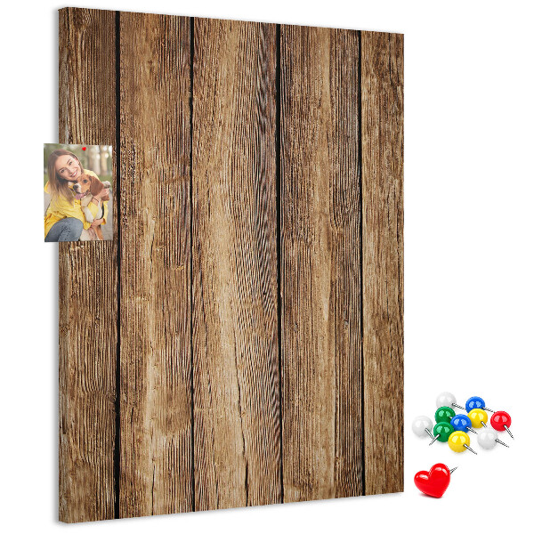 Memobord van kurk met natuurlijke houtstructuur achtergrond
