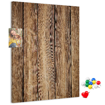 Memobord van kurk met natuurlijke houtstructuur achtergrond
