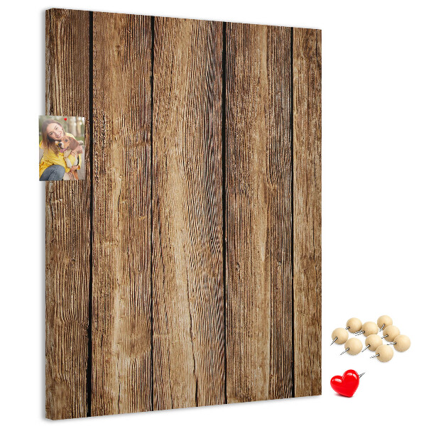 Memobord van kurk met natuurlijke houtstructuur achtergrond