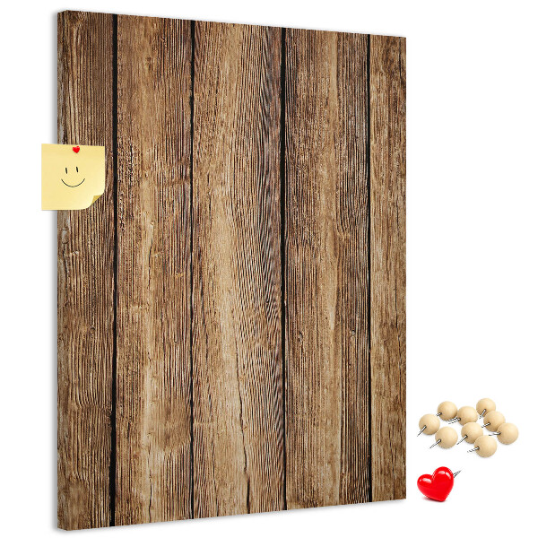 Memobord van kurk met natuurlijke houtstructuur achtergrond