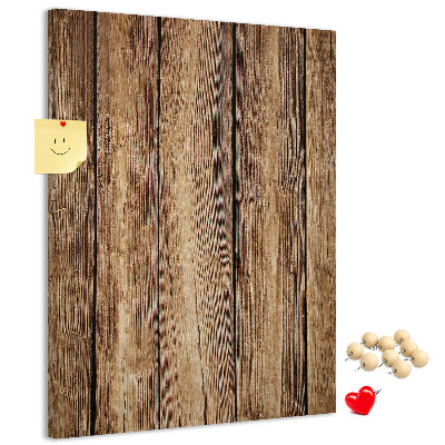 Memobord van kurk met natuurlijke houtstructuur achtergrond