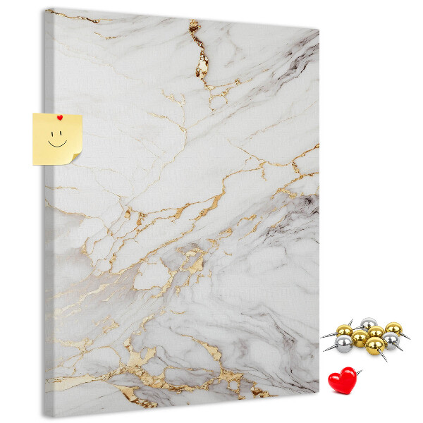Prikbord van kurk in elegant marmer met gouden aderen