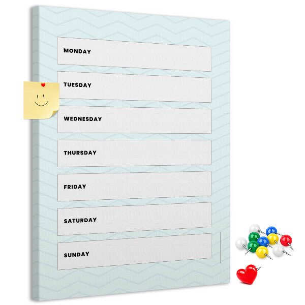 Kurk bedrukken weekplanning in een geometrisch patroon