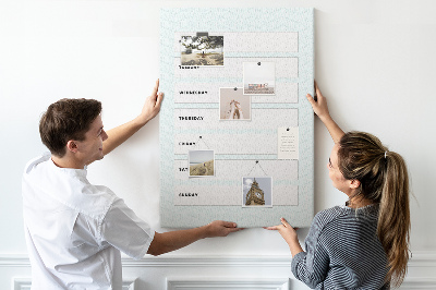 Kurk bedrukken weekplanning in een geometrisch patroon