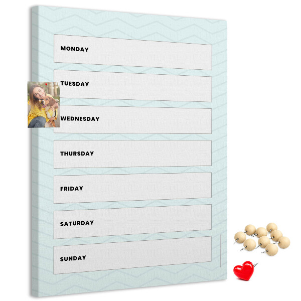 Kurk bedrukken weekplanning in een geometrisch patroon