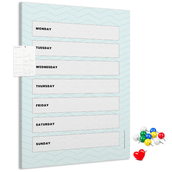 Kurk bedrukken weekplanning in een geometrisch patroon