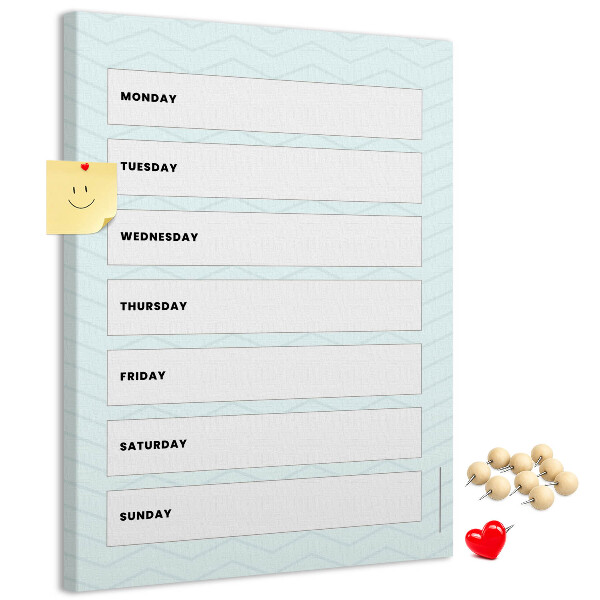 Kurk bedrukken weekplanning in een geometrisch patroon