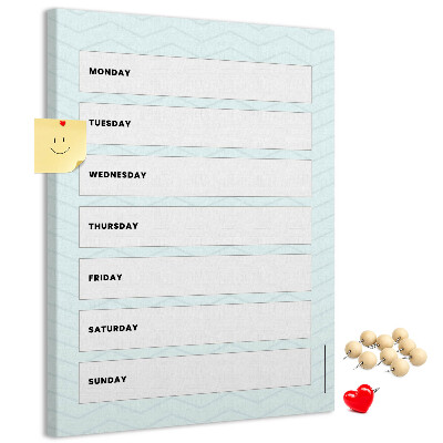 Kurk bedrukken weekplanning in een geometrisch patroon