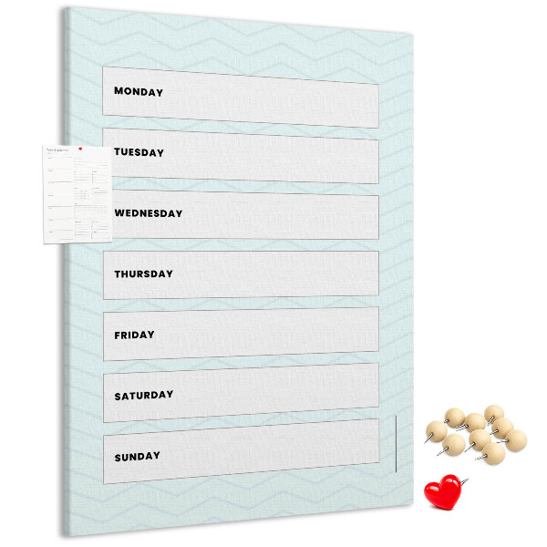 Kurk bedrukken weekplanning in een geometrisch patroon