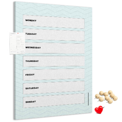 Kurk bedrukken weekplanning in een geometrisch patroon