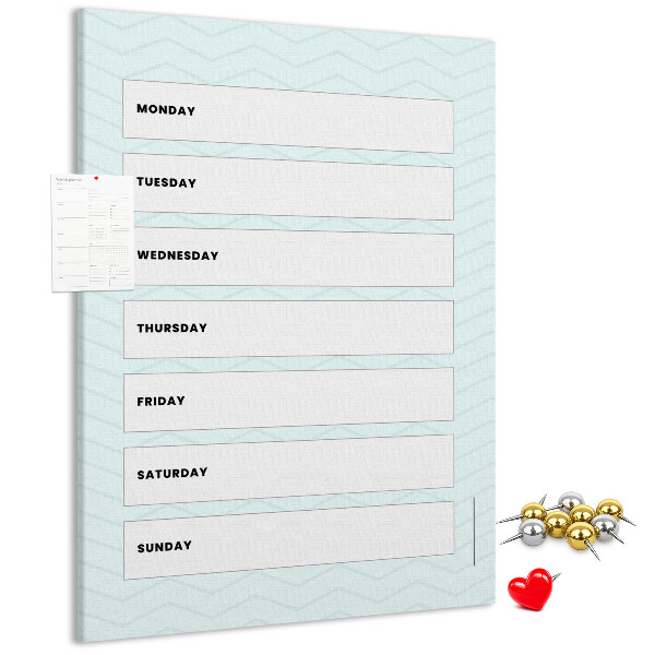 Kurk bedrukken weekplanning in een geometrisch patroon