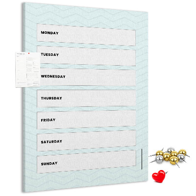 Kurk bedrukken weekplanning in een geometrisch patroon