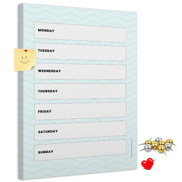 Kurk bedrukken weekplanning in een geometrisch patroon